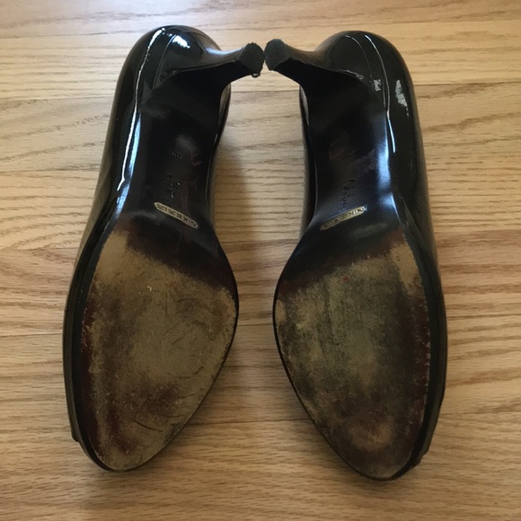 Cole Haan Nike Air Peep Toe Black Patent Pumps Size 10 - Picture 7 of 12